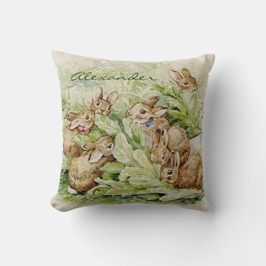 Beatrix Potter Bunny Throw Kissen (Vorderseite)
