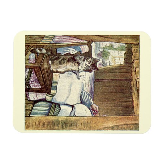Beatrix Potter Cat Serving Tee Magnet (Horizontal)