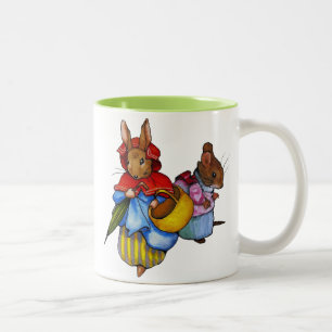 Beatrix Potter-Charaktere: Freihändige Kunst: Zweifarbige Tasse