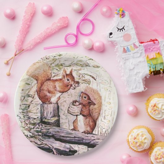 Beatrix Potter Die Geschichte von Eichhörnchen Nut Pappteller (Party)