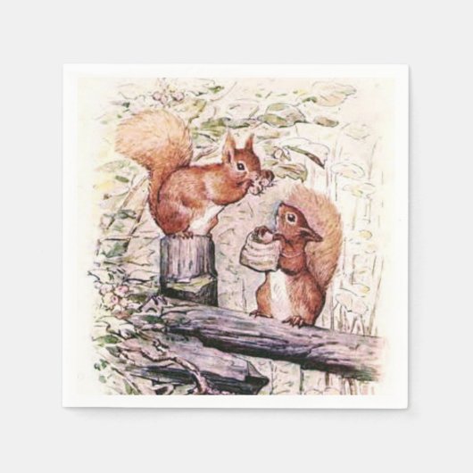 Beatrix Potter Die Geschichte von Eichhörnchen Nut Serviette (Vorderseite)