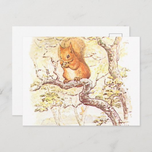 Beatrix Potter Eichhörnchenillustration Postkarte (Vorne/Hinten)