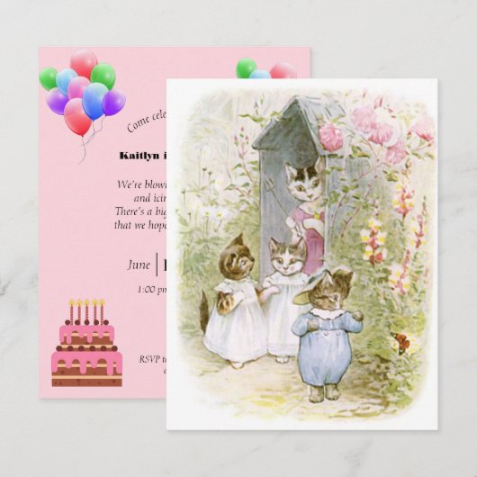 Beatrix Potter Geburtstagsparty Einladung (Vorne/Hinten)