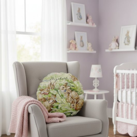 Beatrix Potter Geschichte der Flopsy Bunnies Rundes Kissen