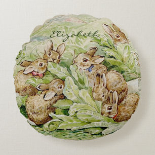 Beatrix Potter Geschichte der Flopsy Bunnies Rundes Kissen