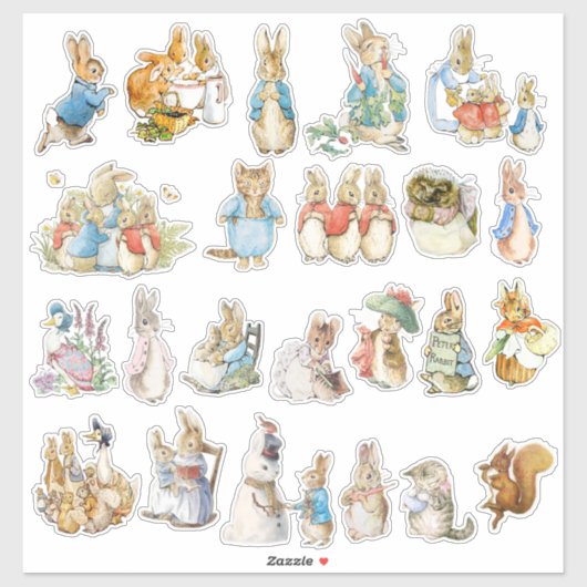 Beatrix Potter individuell geschnitten Vinyl Stick Aufkleber (Blatt)