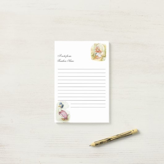 Beatrix Potter, Jemima Puddle Duck Mrs.Rabbit Post-it Klebezettel (Auf Schreibtisch)