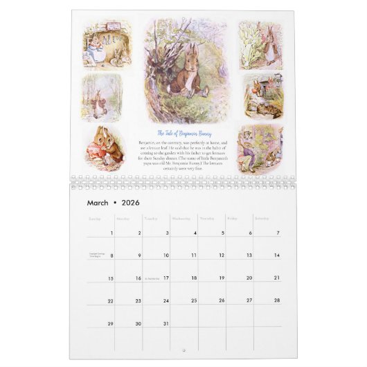 Beatrix Potter Kalender Zwei Seiten Medium (Mär 2026)