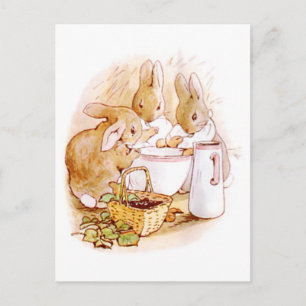 Beatrix Potter, Kaninchen, Bowl & Milk Pitcher Postkarte