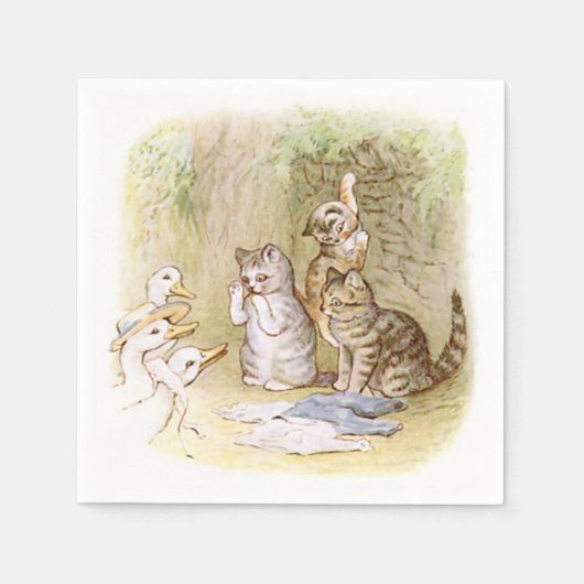 Beatrix Potter, Kätzchen, Enten, kundenspezifisch Serviette (Vorderseite)