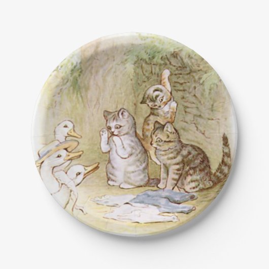 Beatrix Potter, Kätzchen, Enten Papier Teller (Vorderseite)