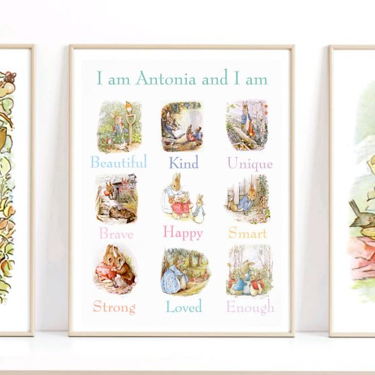 Beatrix Potter Kinder Affirmation Individuelle Nam Poster