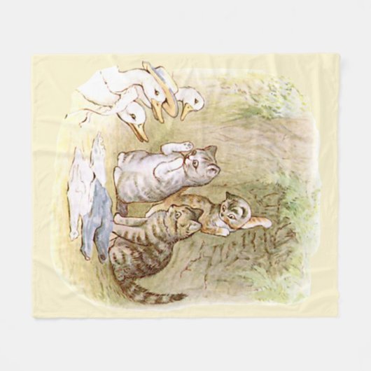 Beatrix Potter Kittens Enten Fleecedecke (Vorderseite (Horizontal))