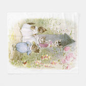 Beatrix Potter Kittens Mutter Katzen Garten Fleecedecke (Vorderseite (Horizontal))