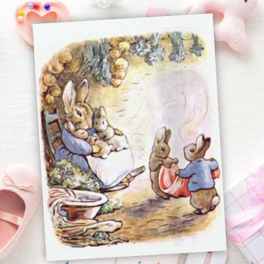 Beatrix Potter Mommy und Twins von Benjamin Bunny Postkarte
