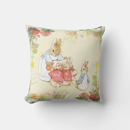 Beatrix Potter, Mutter Bunny, Babydusche. Kissen (Vorderseite)