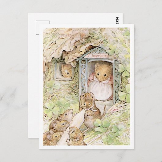 Beatrix Potter Mutter Maus und Kinder Postkarte (Vorne/Hinten)