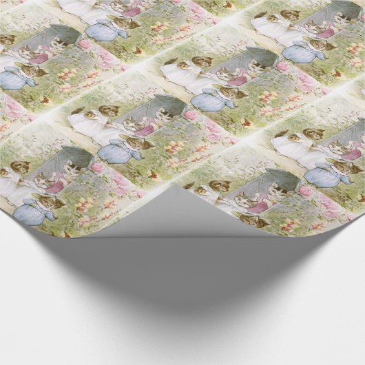 Beatrix Potter, Mutterkatze und Kätzchen, kundensp Geschenkpapier (Ecke)