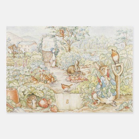 Beatrix Potter Niedlich Peter das Kaninchen und se Geschenkpapier Set (Vorderseite 3)