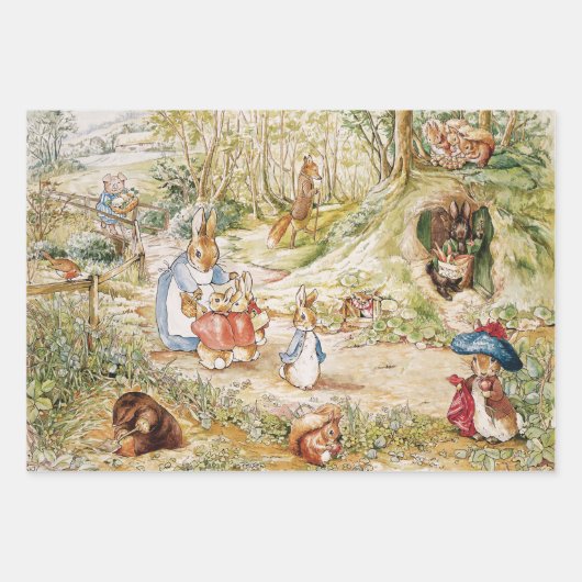 Beatrix Potter Niedlich Peter das Kaninchen und se Geschenkpapier Set (Vorderseite 2)