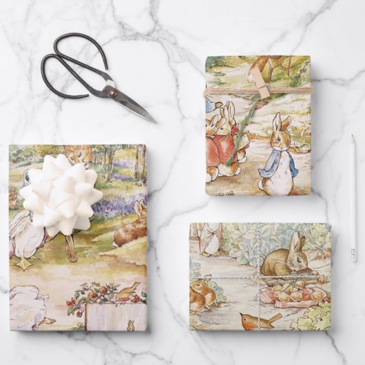Beatrix Potter Niedlich Peter das Kaninchen und se Geschenkpapier Set (Vorderseite)