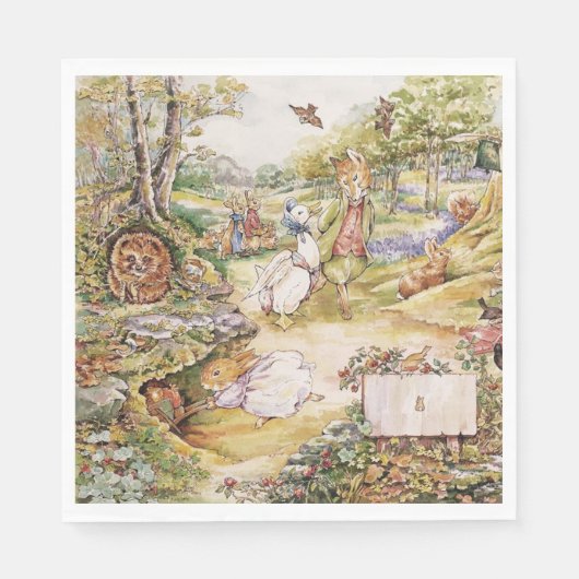 Beatrix Potter Niedlich Peter und Friends Serviette (Vorderseite)