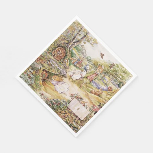 Beatrix Potter Niedlich Peter und Friends Serviette (Ecke)