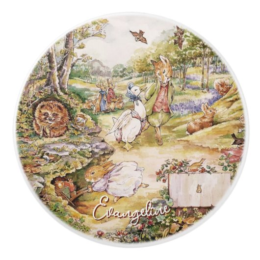 Beatrix Potter Peter das Kaninchen und seine Freun Keramikknauf (Vorderseite)