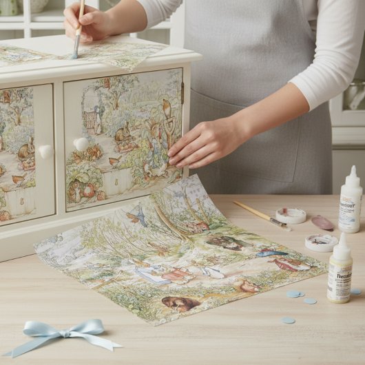 Beatrix Potter Peter der Kaninchen Freunde im Gart Seidenpapier