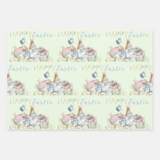 Beatrix Potter Peter der Kaninchen Ostern Geschenkpapier Set (Vorderseite 2)
