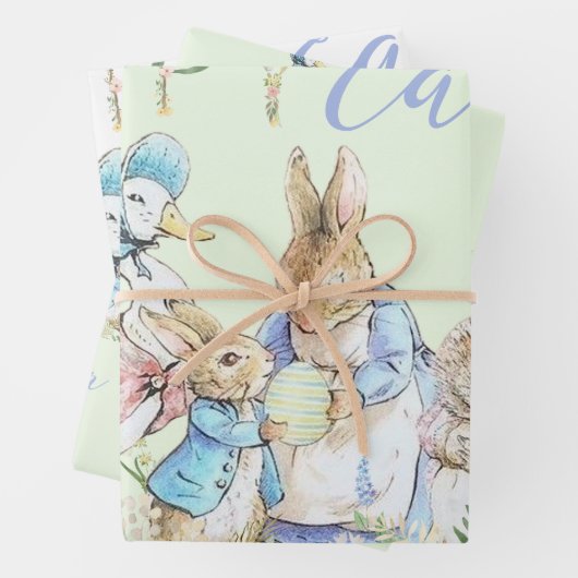 Beatrix Potter Peter der Kaninchen Ostern Geschenkpapier Set (Beispiel)