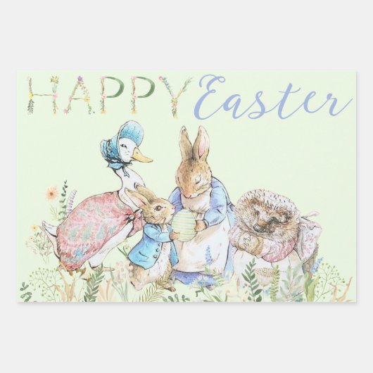 Beatrix Potter Peter der Kaninchen Ostern Geschenkpapier Set (Vorderseite)