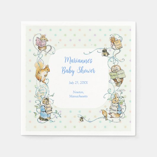 Beatrix Potter Peter der Rabbit Baby Dusche Serviette (Vorderseite)