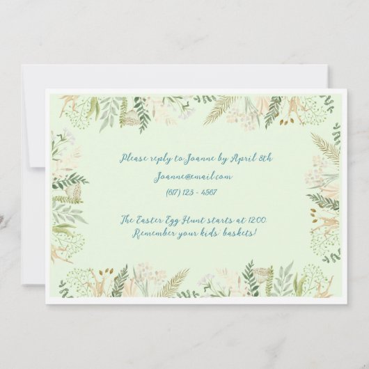 Beatrix Potter Peter der Rabbit Osterfeier Einladung (Rückseite)