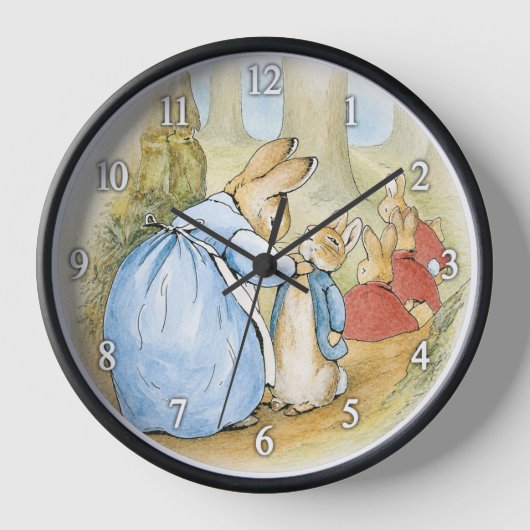 Beatrix Potter - Peter Hase Familie Uhr (Vorderseite)