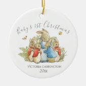 Beatrix Potter Peter Rabbit Baby's 1. Weihnachten Keramik Ornament (Vorne)
