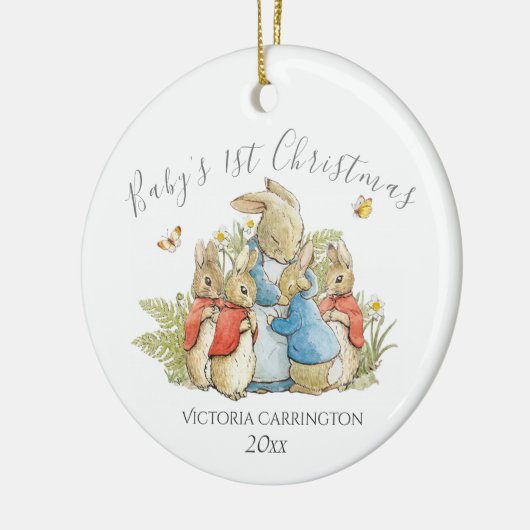 Beatrix Potter Peter Rabbit Baby's 1. Weihnachten Keramik Ornament (Links)