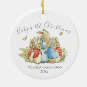 Beatrix Potter Peter Rabbit Baby's 1. Weihnachten Keramik Ornament (Hinten)