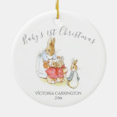 Beatrix Potter Peter Rabbit Baby's 1. Weihnachten Keramik Ornament (Hinten)