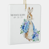 Beatrix Potter Peter Rabbit Blue Personalisiert Ba Keramikornament (Rechts)