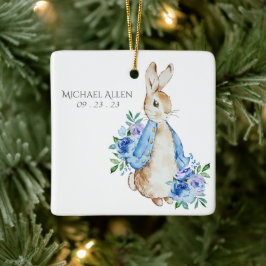 Beatrix Potter Peter Rabbit Blue Personalisiert Ba Keramikornament