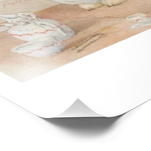 Beatrix Potter Peter Rabbit Bunny Tea Party Fotodruck (Ecke)