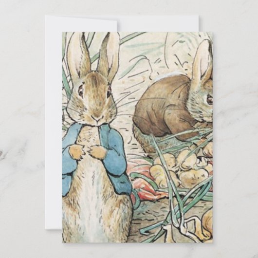 Beatrix Potter Peter Rabbit und Benjamin Bunny Einladung (Vorderseite)