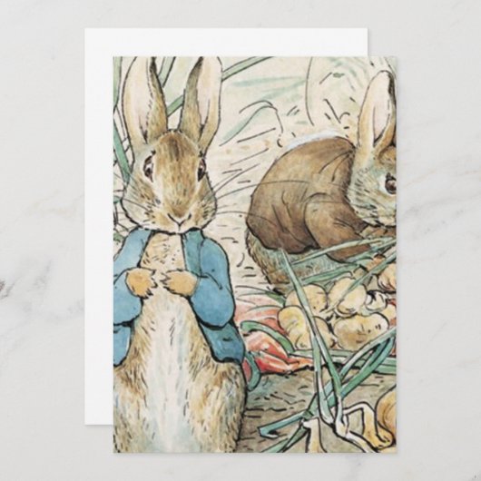Beatrix Potter Peter Rabbit und Benjamin Bunny Einladung (Vorne/Hinten)