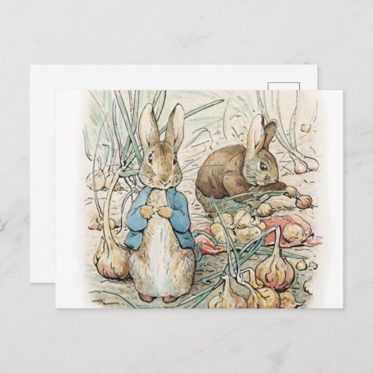 Beatrix Potter Peter Rabbit und Benjamin Bunny Postkarte (Vorne/Hinten)