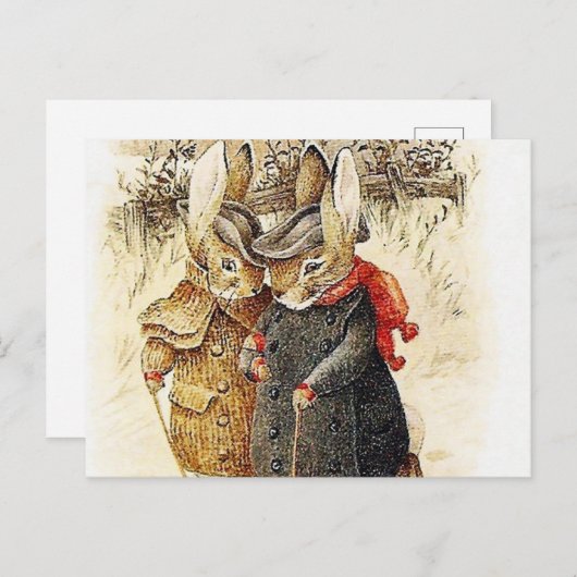 Beatrix Potter - Peter Rabbit Winter Walk Postkarte (Vorne/Hinten)