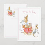 Beatrix Potter Pink Baby Dusche Vielen Dank Dankeskarte (Vorne/Hinten)