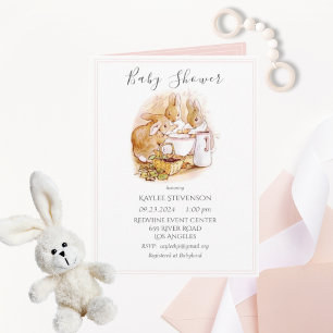 Beatrix Potter Pink Baby Girl Dusche Einladung
