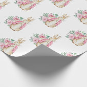 Beatrix Potter Pink Floral Baby Dusche Geschenkpapier (Ecke)