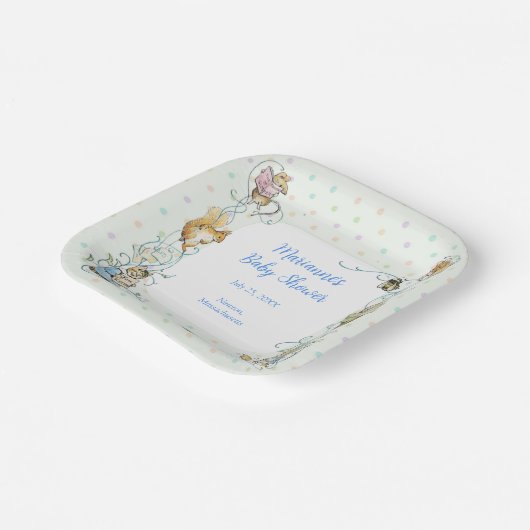 Beatrix Potter Polka Dot Rabbit Peter Baby Dusche Pappteller (Gewinkelt)